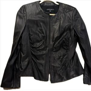 NWOT Black Leather Jacket sz 12 - Lafayette 148